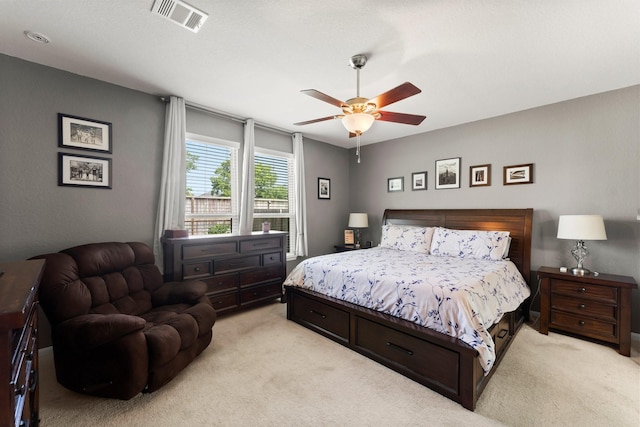 23707 Pennington Hills Dr, Spring, TX 77389 - bedroom featuring light colored carpet and a ceiling fan