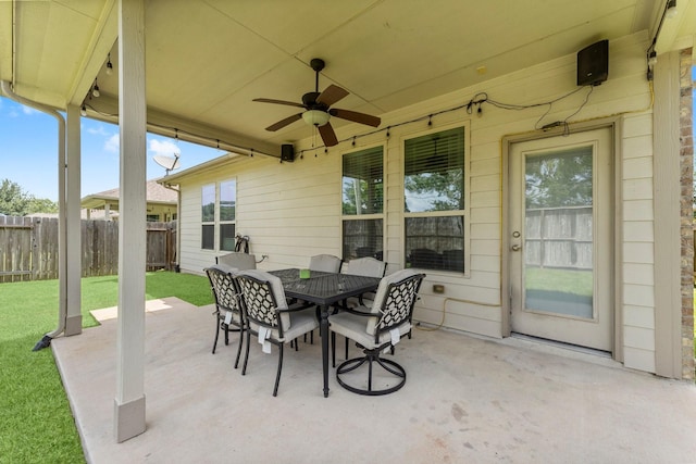 23707 Pennington Hills Dr, Spring, TX 77389 - view of patio with ceiling fan and outdoor dining space