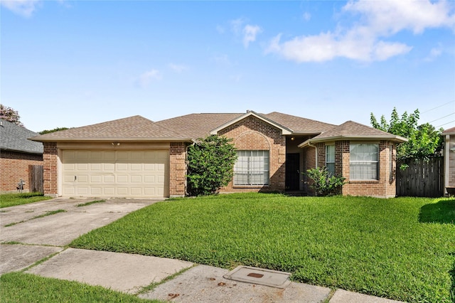 2410 Prides Crossing Rd, Houston, TX 77067 - ranch-style home featuring brick siding, driveway, an attached garage, and a shingled roof