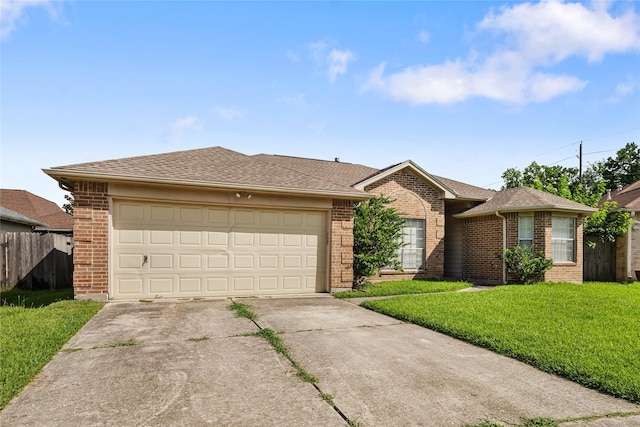 2410 Prides Crossing Rd, Houston, TX 77067 - single story home with driveway, brick siding, an attached garage, and a shingled roof