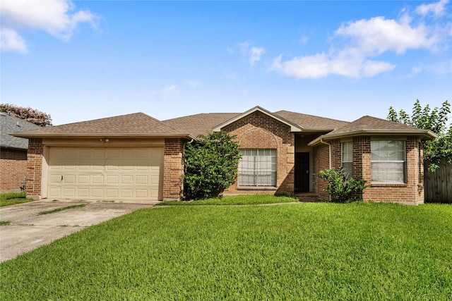 2410 Prides Crossing Rd, Houston, TX 77067 - ranch-style home with brick siding, driveway, an attached garage, and a shingled roof