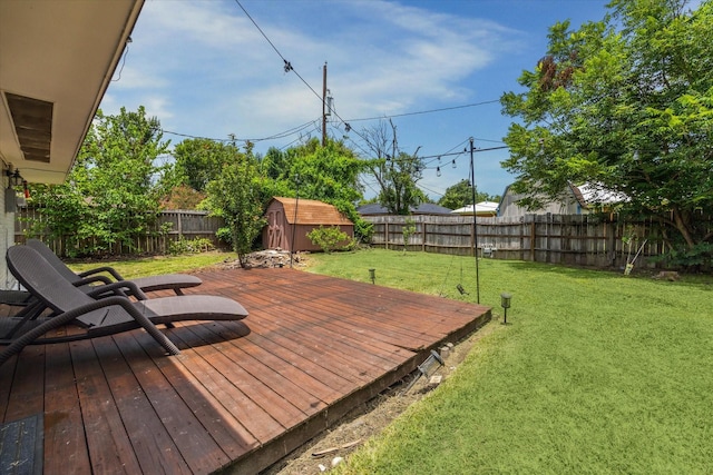 4606 Nina Lee Ln, Houston, TX 77092 - wooden deck with a shed and a fenced backyard