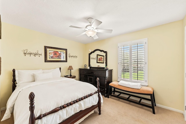 115 Heather Ln, Conroe, TX 77385 - bedroom with light carpet and ceiling fan