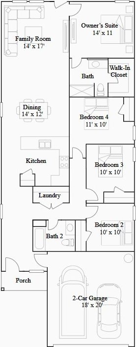 10808 Red Orchid Dr, Houston, TX 77016 - view of home floor plan