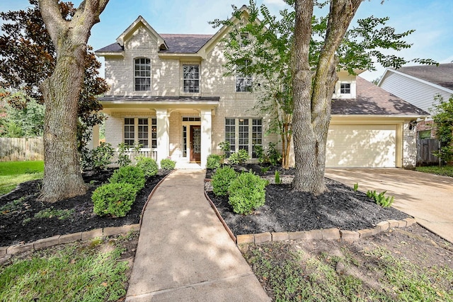 806 Spring Mist Ct, Sugar Land, TX 77479 - traditional-style house with brick siding, a garage, driveway, and a shingled roof