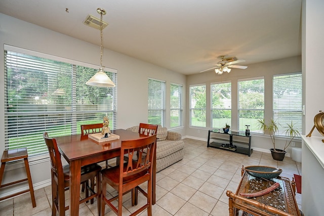 806 Spring Mist Ct, Sugar Land, TX 77479 - dining area with light tile patterned flooring and a ceiling fan