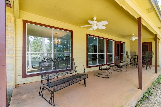 15823 Stagecoach Rd, Stagecoach, TX 77355 - view of patio with ceiling fan and outdoor dining area