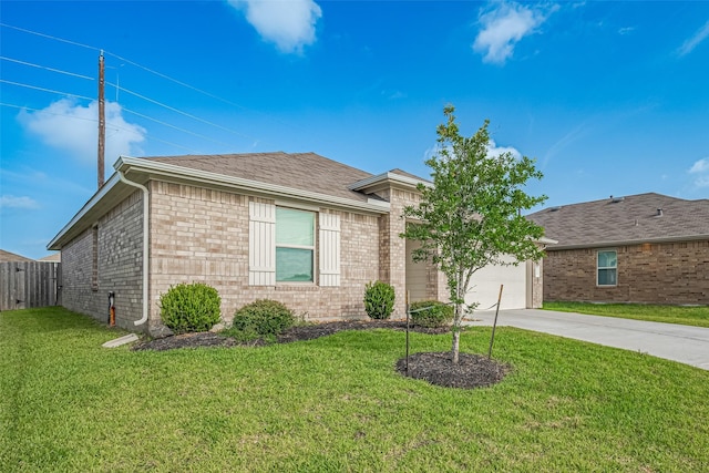 4315 Isoletta Ct, Katy, TX 77449 - ranch-style home with concrete driveway, brick siding, an attached garage, and a shingled roof