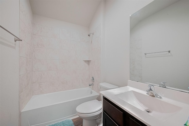 4315 Isoletta Ct, Katy, TX 77449 - full bathroom featuring vanity, tub / shower combination, and wood finished floors