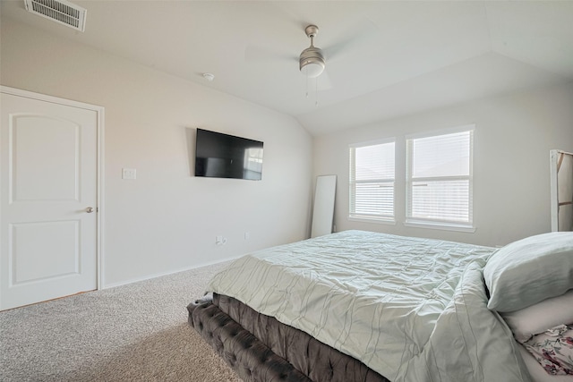 4315 Isoletta Ct, Katy, TX 77449 - bedroom featuring carpet floors, vaulted ceiling, and a ceiling fan