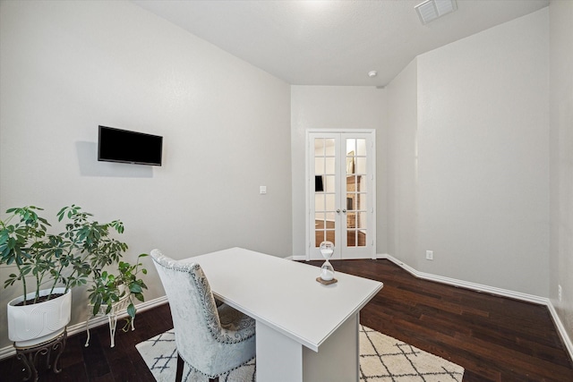 3030 Rabbit Brush Ln, Manvel, TX 77578 - office featuring french doors and wood finished floors