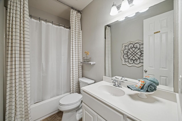 3030 Rabbit Brush Ln, Manvel, TX 77578 - bathroom featuring vanity, shower / bath combo with shower curtain, and a textured wall