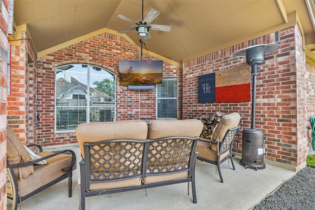 18618 Atascocita Forest Dr, Humble, TX 77346 - view of patio / terrace with an outdoor living space and a ceiling fan
