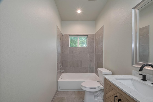 1909 Oregon St, Baytown, TX 77520 - full bath with vanity,  shower combination, and tile patterned floors