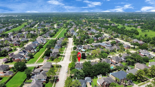 1503 Pine Ridge Ln, Pearland, TX 77581 - aerial view of property and surrounding area with nearby suburban area