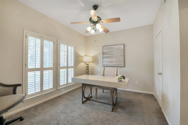 12911 Bristol Berry Dr, Cypress, TX 77429 - carpeted office space with ceiling fan and baseboards