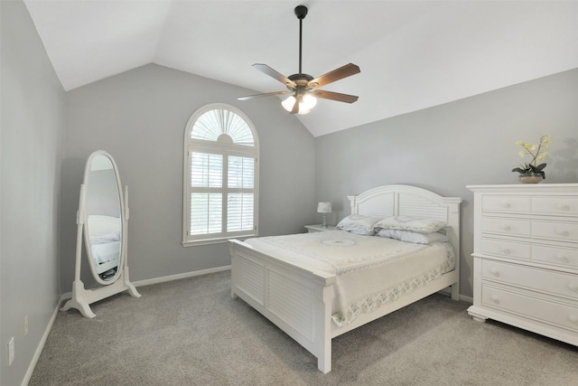 12911 Bristol Berry Dr, Cypress, TX 77429 - bedroom with lofted ceiling, light carpet, and a ceiling fan