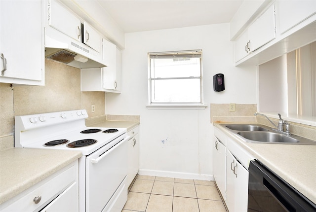 1950 Spenwick Dr Unit 408, Houston, TX 77055 - kitchen with white electric range, under cabinet range hood, dishwasher, and light countertops