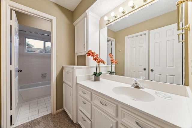 6019 Oak Creek Ln, Spring, TX 77379 - full bathroom featuring vanity, a tub, and tile patterned floors