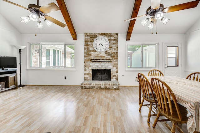 12327 Meadowhollow Dr, Meadows Place, TX 77477 - dining space with ceiling fan, wood finished floors, and healthy amount of natural light