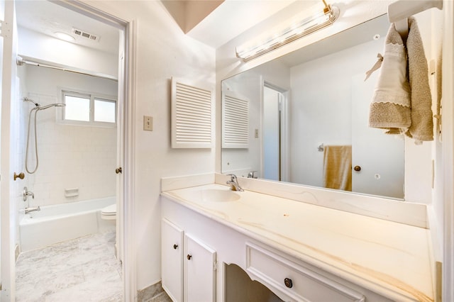 12327 Meadowhollow Dr, Meadows Place, TX 77477 - full bathroom featuring vanity and washtub / shower combination