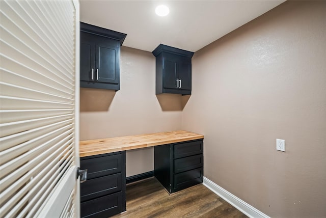 3019 Ramblewood Rd, Montgomery, TX 77356 - unfurnished office featuring dark wood-type flooring and built in study area