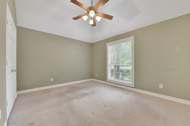 3519 E Pine Brook Way, Houston, TX 77059 - spare room with light carpet, ceiling fan, and vaulted ceiling