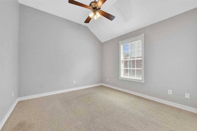 3519 E Pine Brook Way, Houston, TX 77059 - unfurnished room with carpet flooring, vaulted ceiling, and a ceiling fan