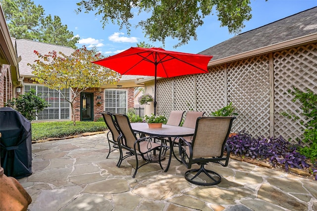 3519 E Pine Brook Way, Houston, TX 77059 - view of patio / terrace with outdoor dining area and a grill