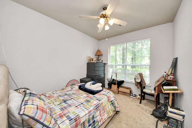 70 N Lace Arbor Dr, The Woodlands, TX 77382 - bedroom with carpet and a ceiling fan