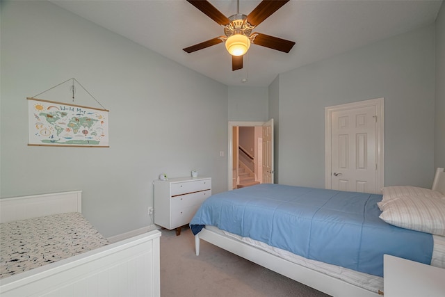 4006 Lanark Ln, Houston, TX 77025 - carpeted bedroom featuring ceiling fan