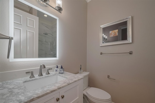 4006 Lanark Ln, Houston, TX 77025 - bathroom featuring vanity and a shower with door