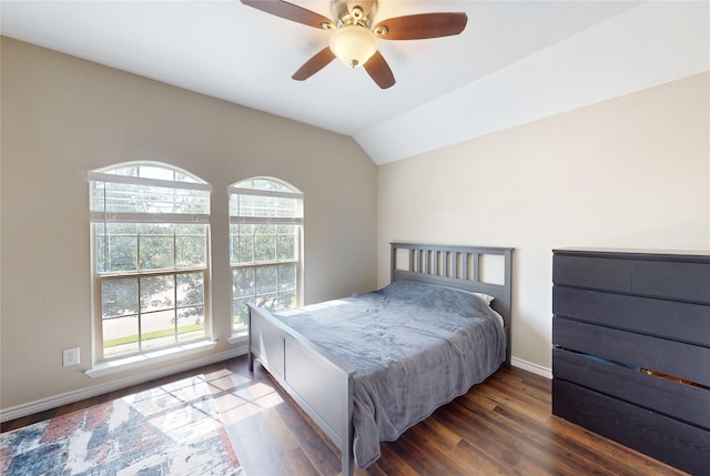 17315 Cumberland Park Ln, Humble, TX 77346 - bedroom with wood finished floors, vaulted ceiling, and ceiling fan