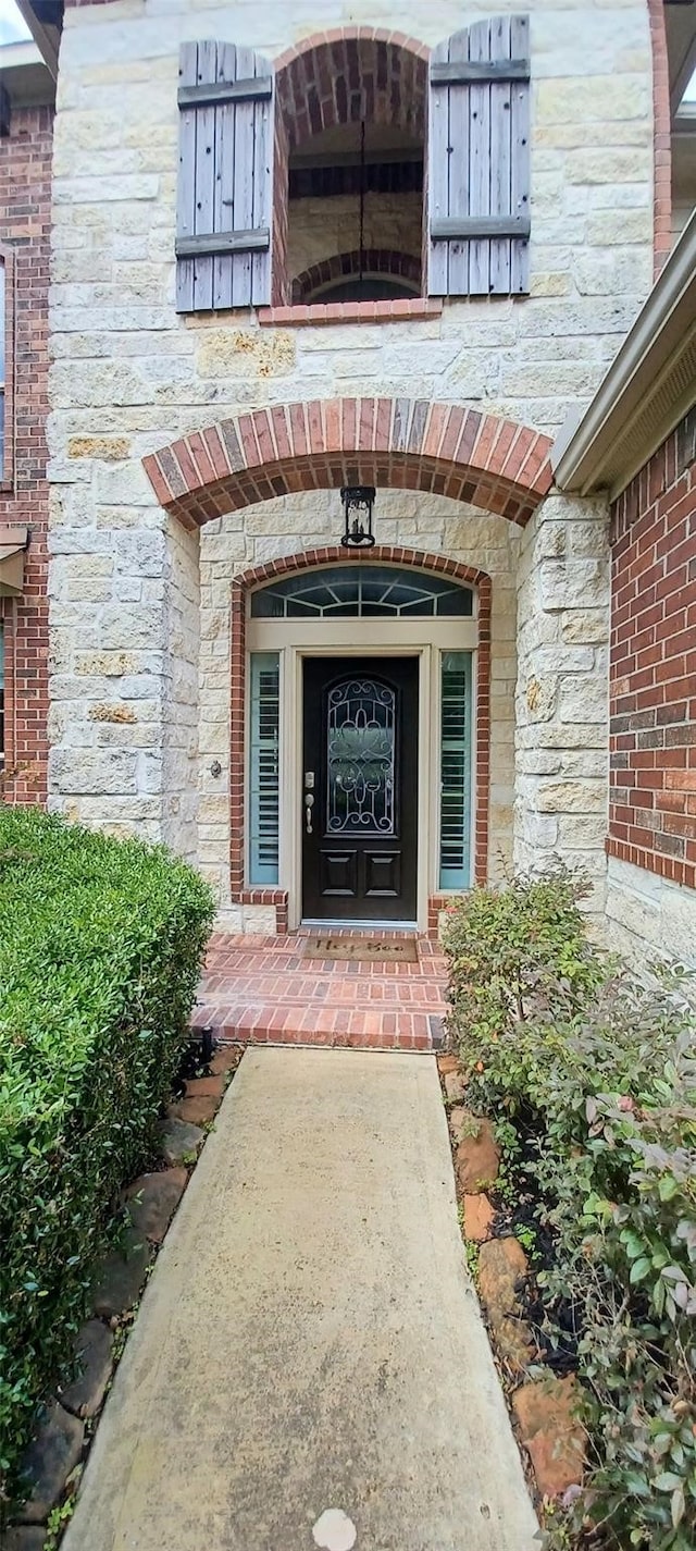 17315 Cumberland Park Ln, Humble, TX 77346 - entrance to property featuring stone siding