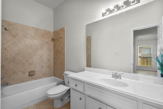 11047 Pierce Valley Dr, Richmond, TX 77406 - full bathroom featuring vanity, bathing tub / shower combination, and tile patterned floors