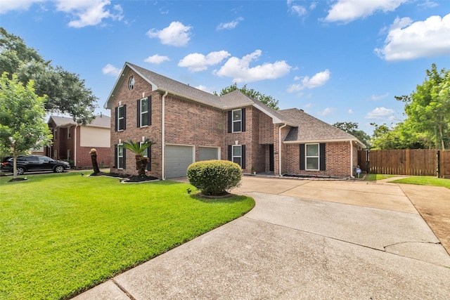 2504 Leroy St, Pearland, TX 77581 - traditional home featuring brick siding, concrete driveway, an attached garage, and a shingled roof