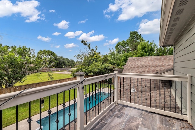 2504 Leroy St, Pearland, TX 77581 - balcony featuring view of pool and view of scattered trees