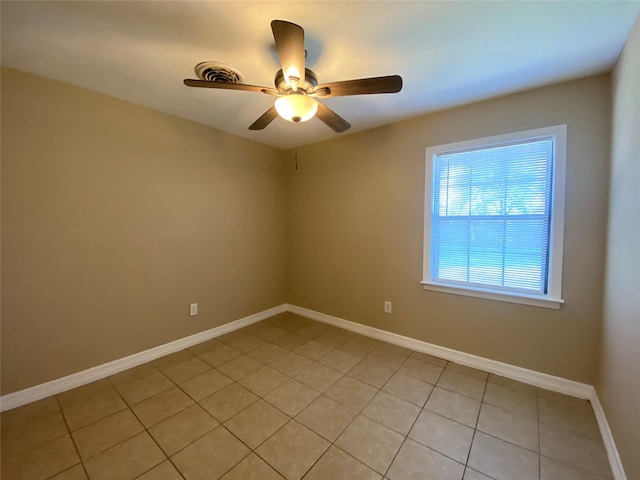 2512 Pine St, Galveston, TX 77551 - spare room with light tile patterned floors and a ceiling fan