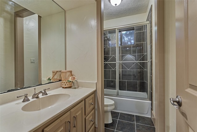 3 Creekwood Dr, Montgomery, TX 77356 - full bath featuring vanity, tile patterned floors, shower / bathtub combination, and a textured ceiling