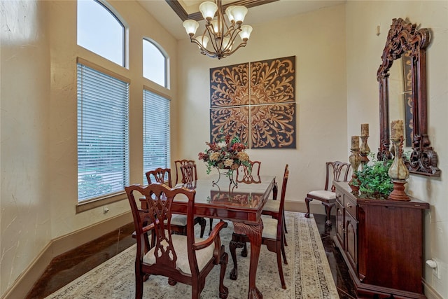 3 Creekwood Dr, Montgomery, TX 77356 - dining area with a chandelier and baseboards