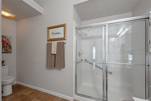 3310 Country Meadows Ct, Pearland, TX 77584 - full bathroom featuring a textured ceiling and a stall shower