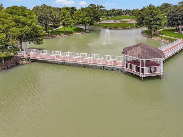 3310 Country Meadows Ct, Pearland, TX 77584 - dock area featuring a water view and view of scattered trees