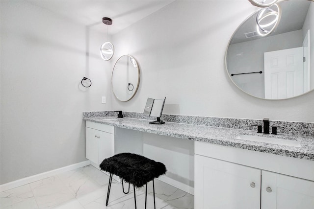 12102 Benmore Dr, Houston, TX 77099 - bathroom with marble finish flooring and double vanity
