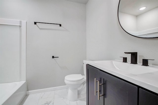 12102 Benmore Dr, Houston, TX 77099 - full bathroom with marble finish floors, vanity, and a tub to relax in