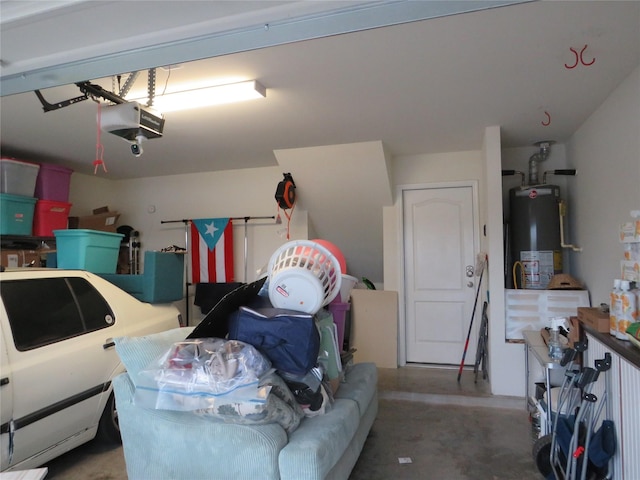 5218 Stone Castle Tower St, Katy, TX 77493 - garage with water heater and a garage door opener