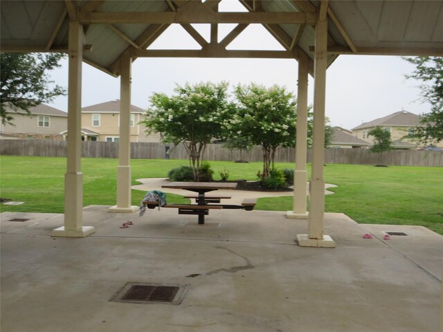 5218 Stone Castle Tower St, Katy, TX 77493 - fenced backyard with a patio and a gazebo