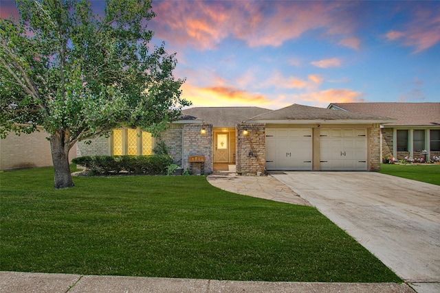 4818 Lost Lake Ln, Spring, TX 77388 - view of front of house with an attached garage, a front yard, and concrete driveway