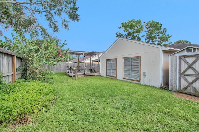 4818 Lost Lake Ln, Spring, TX 77388 - fenced backyard featuring a storage unit