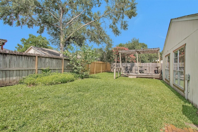 4818 Lost Lake Ln, Spring, TX 77388 - fenced backyard featuring a pergola and a wooden deck
