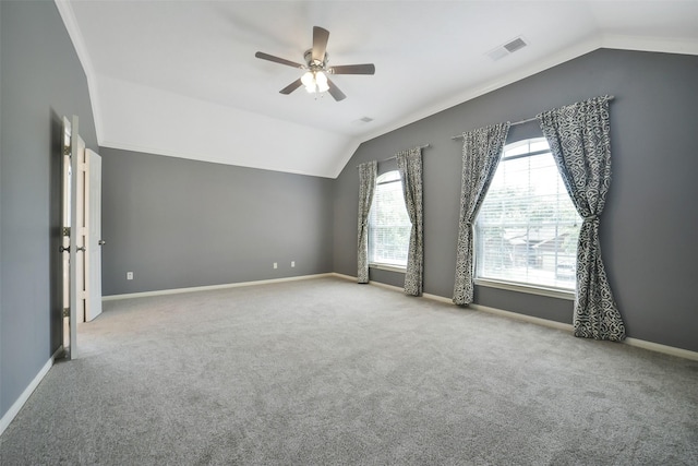 21326 Pebble Pine Trl, Cypress, TX 77433 - carpeted empty room featuring lofted ceiling and a ceiling fan